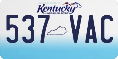 KY license plate 537VAC