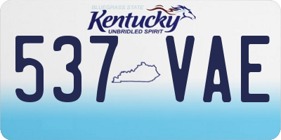 KY license plate 537VAE