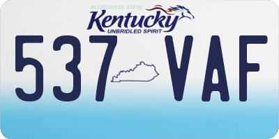 KY license plate 537VAF
