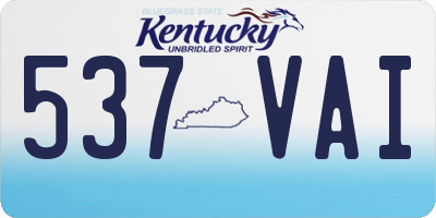 KY license plate 537VAI