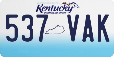 KY license plate 537VAK
