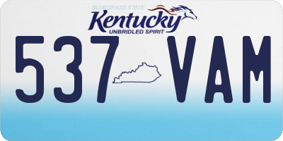 KY license plate 537VAM