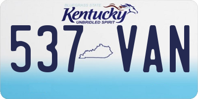 KY license plate 537VAN