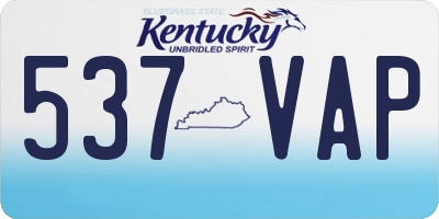 KY license plate 537VAP