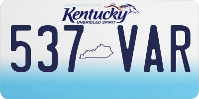 KY license plate 537VAR