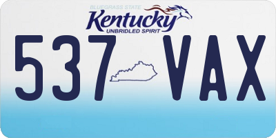 KY license plate 537VAX
