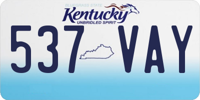 KY license plate 537VAY