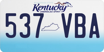 KY license plate 537VBA