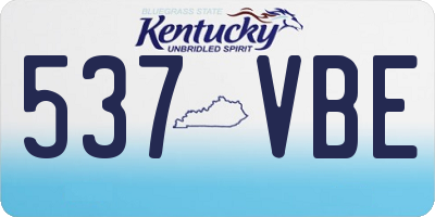 KY license plate 537VBE
