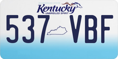 KY license plate 537VBF