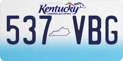 KY license plate 537VBG