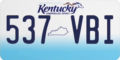 KY license plate 537VBI