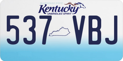 KY license plate 537VBJ