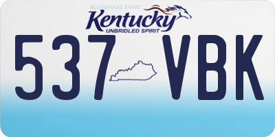 KY license plate 537VBK