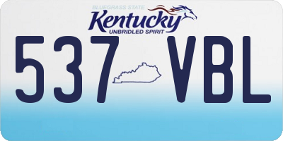 KY license plate 537VBL