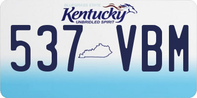 KY license plate 537VBM