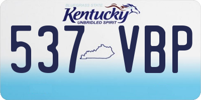KY license plate 537VBP
