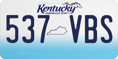 KY license plate 537VBS