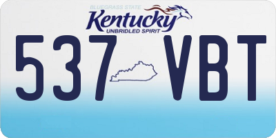 KY license plate 537VBT