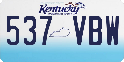 KY license plate 537VBW
