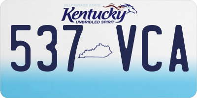 KY license plate 537VCA