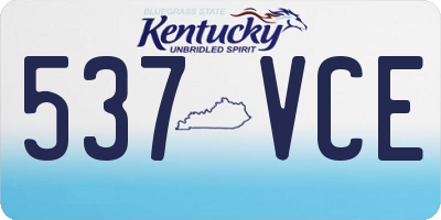 KY license plate 537VCE