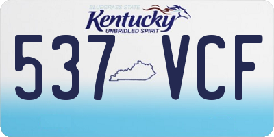 KY license plate 537VCF