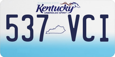 KY license plate 537VCI