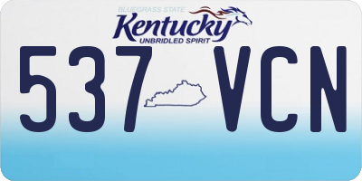 KY license plate 537VCN