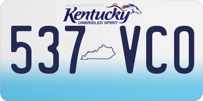 KY license plate 537VCO