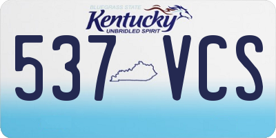 KY license plate 537VCS