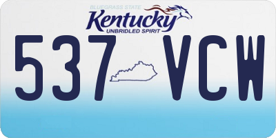KY license plate 537VCW