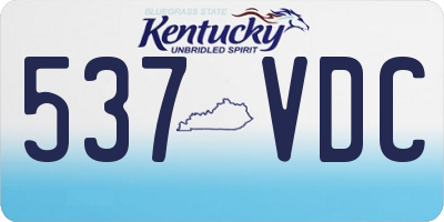 KY license plate 537VDC