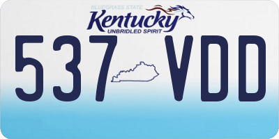 KY license plate 537VDD