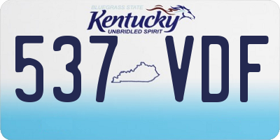 KY license plate 537VDF