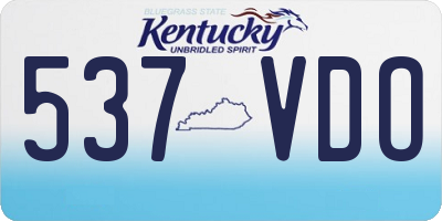 KY license plate 537VDO