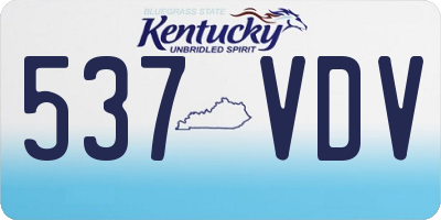 KY license plate 537VDV
