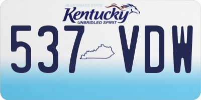 KY license plate 537VDW