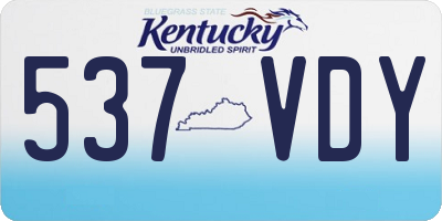 KY license plate 537VDY