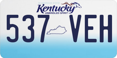 KY license plate 537VEH