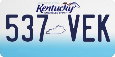 KY license plate 537VEK