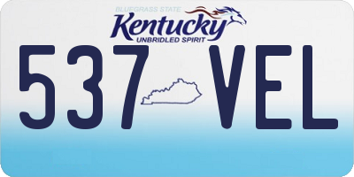 KY license plate 537VEL