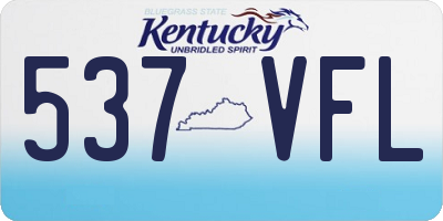 KY license plate 537VFL