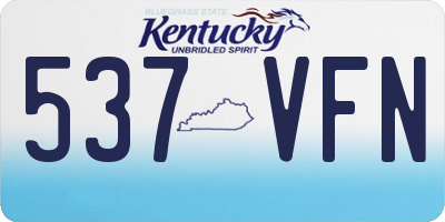 KY license plate 537VFN