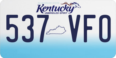 KY license plate 537VFO