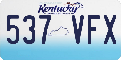 KY license plate 537VFX