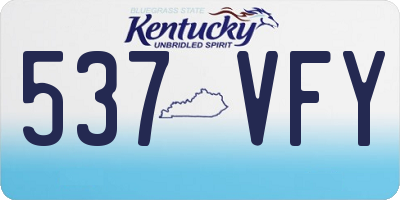 KY license plate 537VFY