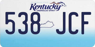 KY license plate 538JCF