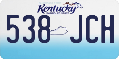 KY license plate 538JCH