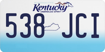 KY license plate 538JCI